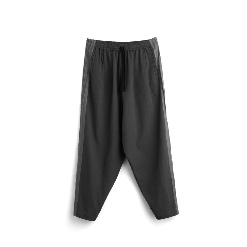 Patchwork Pants - 男長褲/休閒褲 - 棉．麻 灰色