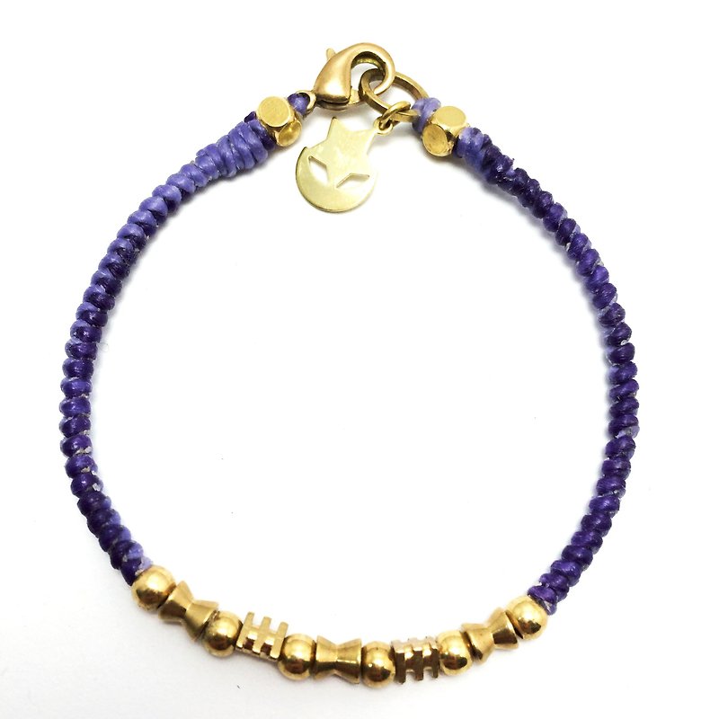 Take a stroll in spring. ◆ Sugar Nok ◆ Simple series of Bronze wire bracelet Wax - Bracelets - Other Metals Blue