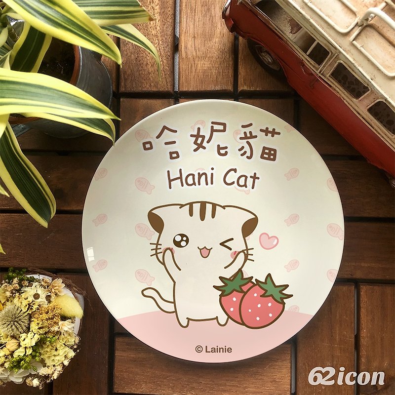 Nie cat - pink sweetheart -8 bone china plate - จานเล็ก - เครื่องลายคราม หลากหลายสี