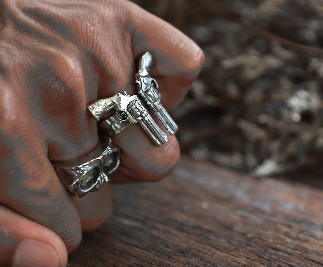 Details about   Last Shot Lucky Revolver Eagle Ring For Men In 925 Sterling Silver