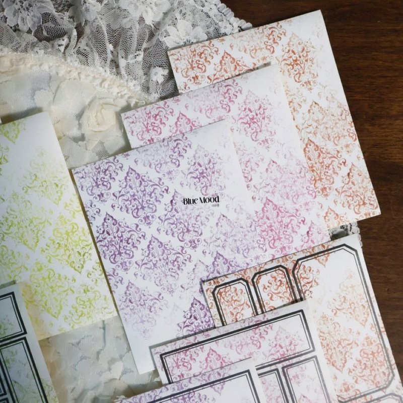 Vintage. Background Paper Pink - 貼紙 - 紙 綠色