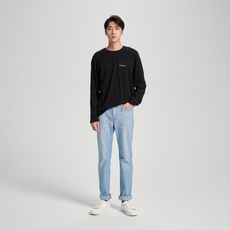 EDWIN TOKYO printed thin long-sleeved T-shirt-men's (black) - Men's T-Shirts & Tops - Cotton & Hemp Black