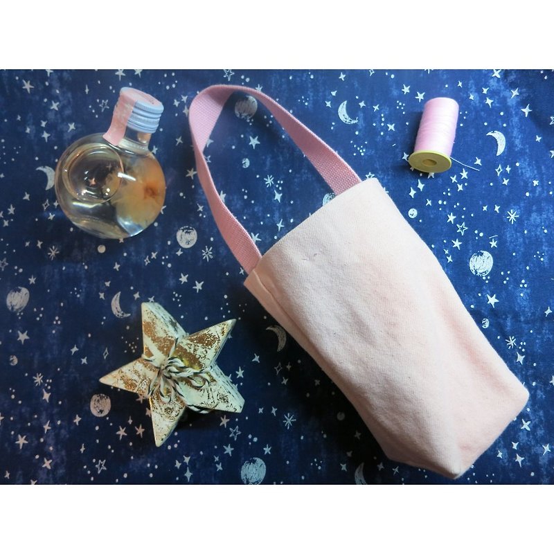 Pink denim drink bag - ถุงใส่กระติกนำ้ - ผ้าฝ้าย/ผ้าลินิน สึชมพู