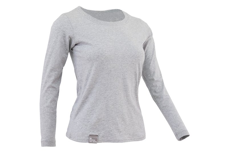 tools women's version of light comfort cotton long-sleeved round neck T# gray::comfort::pure cotton::skin-friendly 171335-28 - Women's Tops - Cotton & Hemp Gray