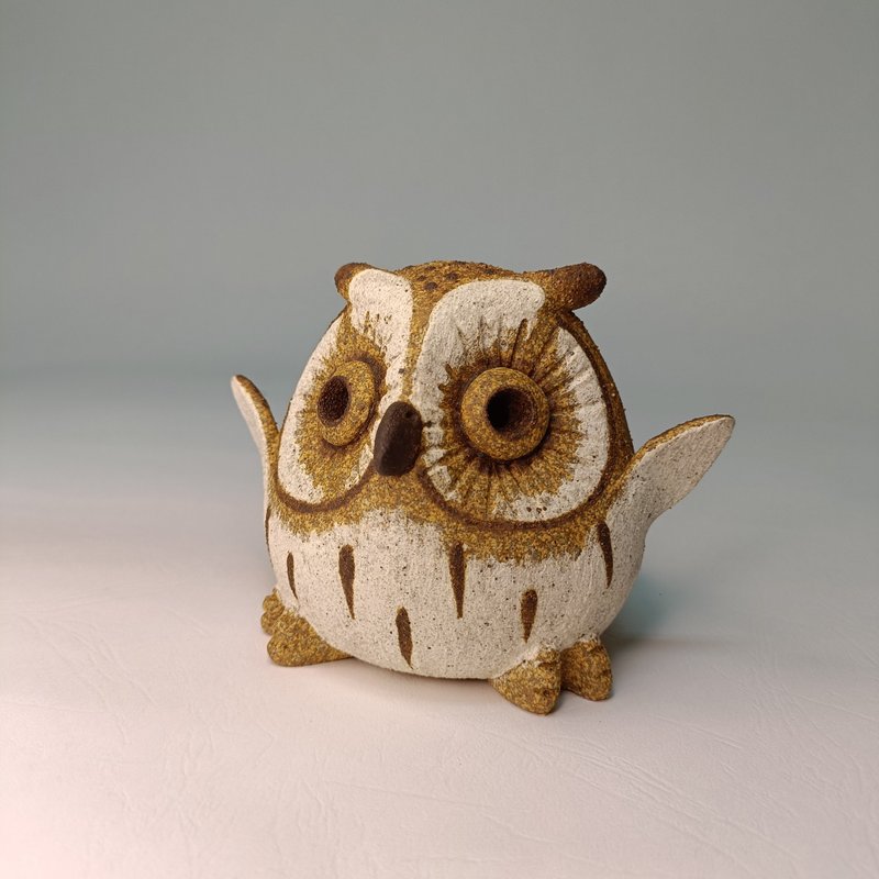 迷你Q版-東方角鴞/陶藝品/原創 - 擺飾/家飾品 - 陶 