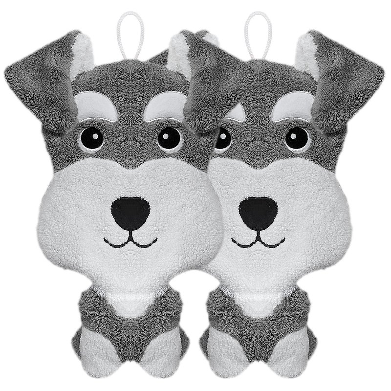 Schnauzer style hand towel (dark gray*2 pieces) - Place Mats & Dining Décor - Other Materials Gray