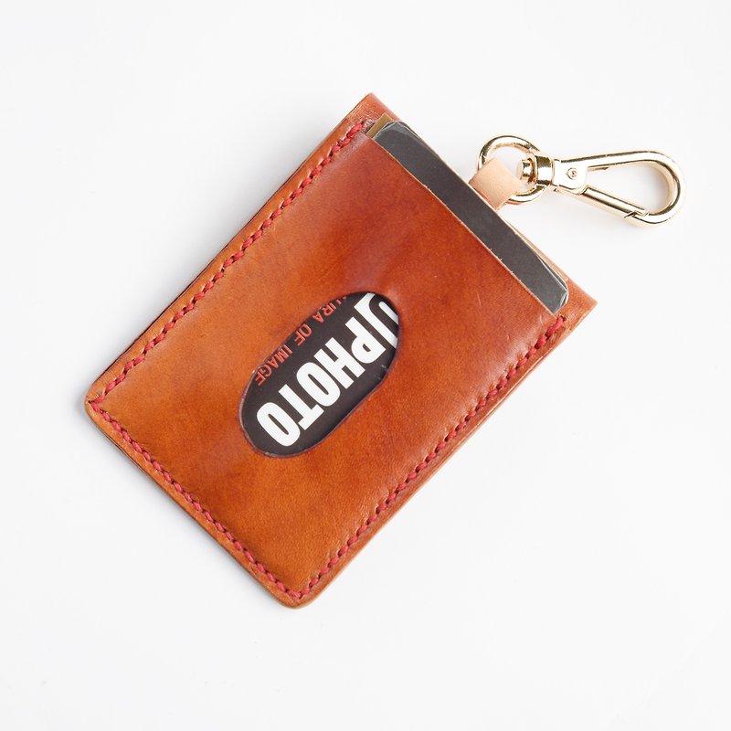 Hand-dyed-leather vegetable tanned leather certificate cover can be customized engraving - ID & Badge Holders - Genuine Leather Multicolor