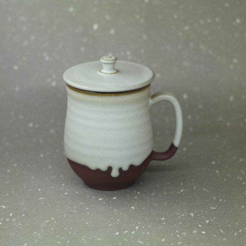 禪風 粉青 流釉蓋杯 手作陶器 - 茶壺/茶杯/茶具 - 陶 