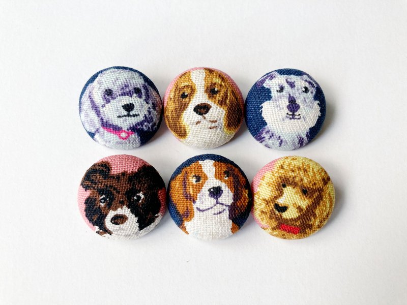 Cloth button knitted sewing handmade material dog button DIY material - Knitting, Embroidery, Felted Wool & Sewing - Cotton & Hemp Multicolor