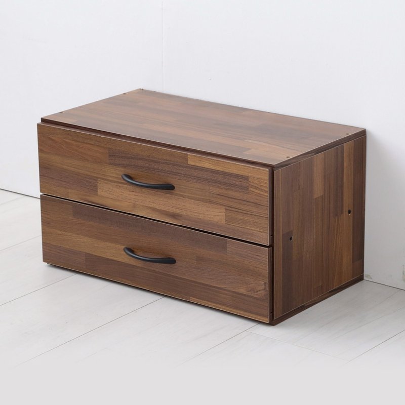 [Slowly] MIT creative multifunctional wood grain two-drawer storage cabinet storage drawer cabinet storage cabinet - Storage - Other Materials Brown