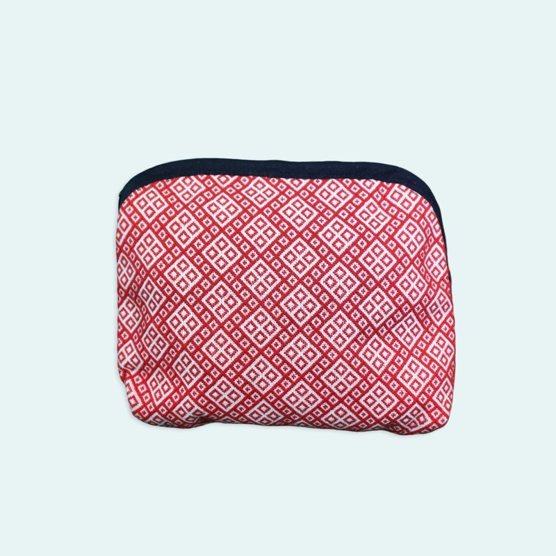 Qulih Balay Woven Classic Argyle Organizer Red - Toiletry Bags & Pouches - Cotton & Hemp Red