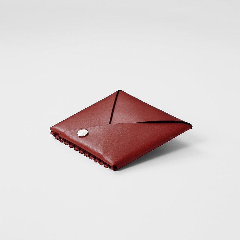 ENVELOPE WALLET_Ruby Red【Finish Product】 - กระเป๋าสตางค์ - หนังแท้ สีแดง