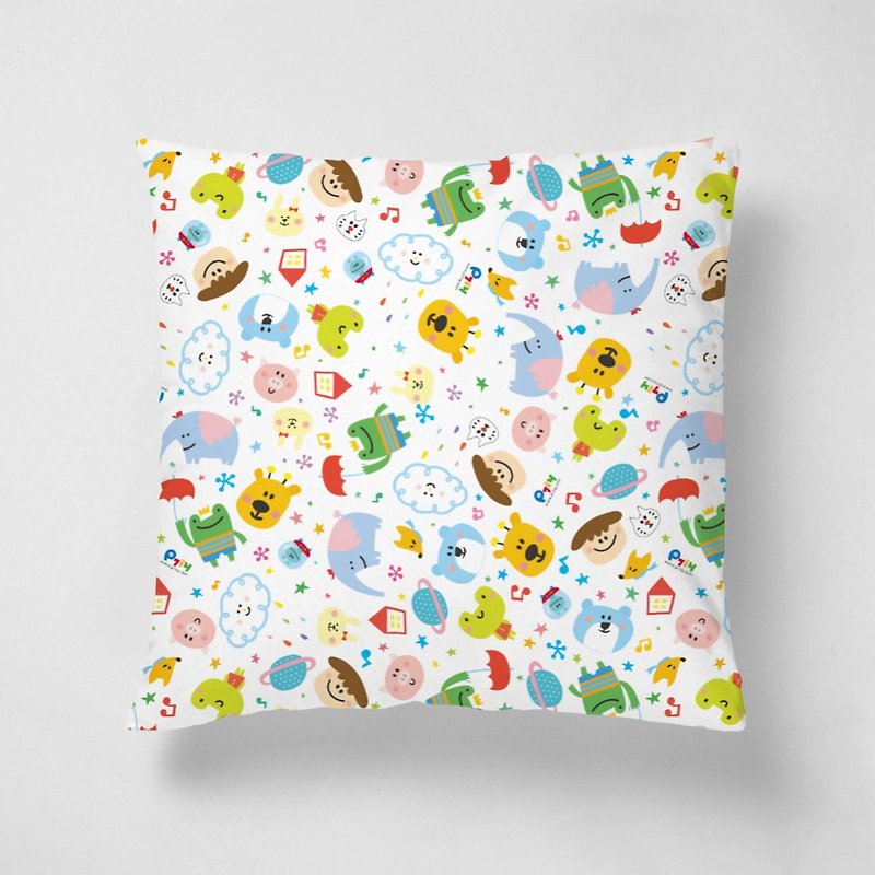 P714 short velvet pillow small pattern 40x40 cm birthday gift - Pillows & Cushions - Other Materials White
