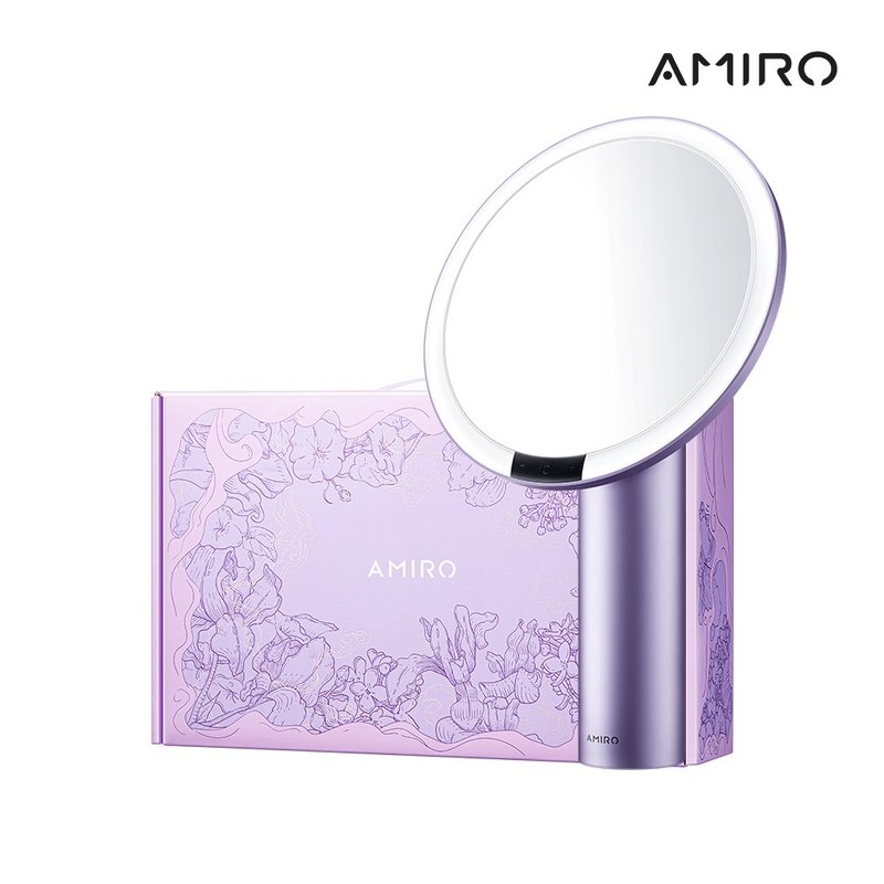 【AMIRO】Oath automatic photosensitive LED makeup mirror-Love Messenger Gift Box-Mushan Purple - Makeup Brushes - Other Metals Purple