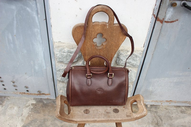 B121 [Vintage Leather] (Italian) was a brown hand shoulder messenger bag - กระเป๋าแมสเซนเจอร์ - หนังแท้ สีนำ้ตาล