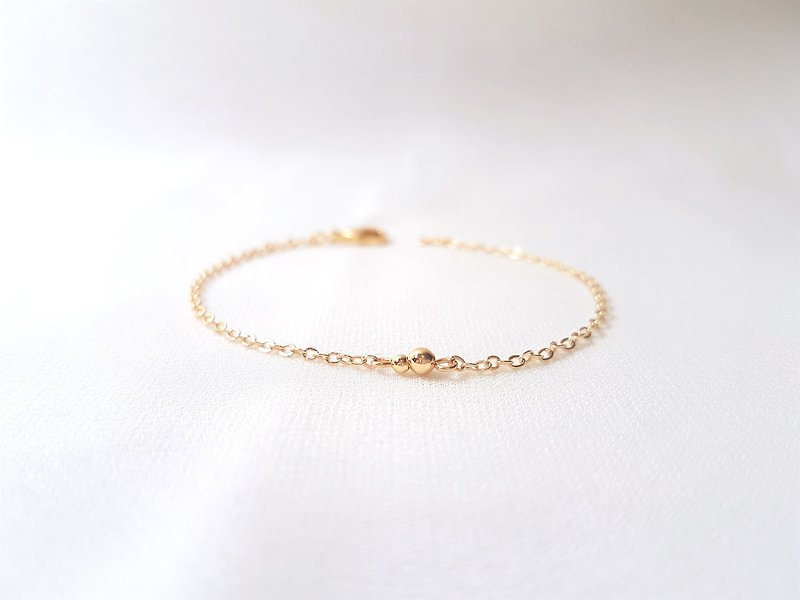 Bubble‧Simple Gold Bead Thin Bracelet - สร้อยข้อมือ - โลหะ สีทอง