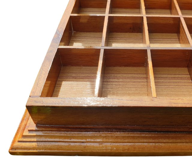 Wooden 30 Compartment Display Box Storage Box Small Organizer Box