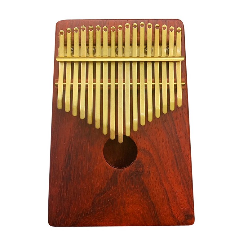 African Rosewood (Red Altar) Solid Wood Box Kalimba Golden Keys Free School Bag + Tuner + Display Stand - Guitars & Music Instruments - Wood Multicolor