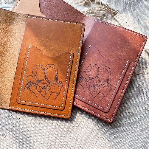 HATO Leather 【客製】獅子山護照皮套 / 人像畫護照本