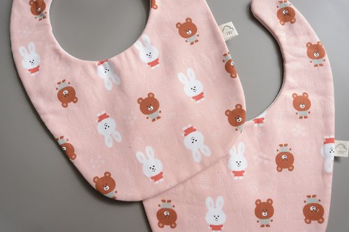 紜朵工坊｜精緻手作縫紉 韓國粉兔 寶寶圍兜兜 方兜