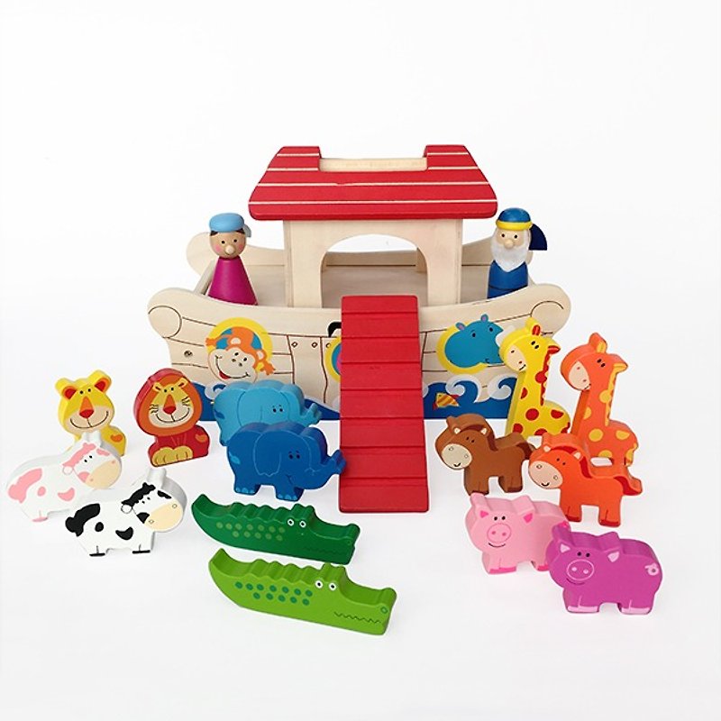 Kids Wooden Educational Pretend Role Play Noah's Ark Playset Toy - Kids' Toys - Wood 
