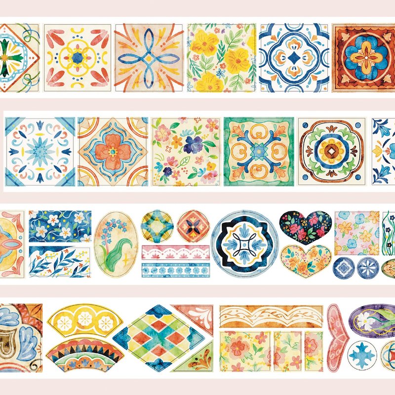 【マスキングテープ】万華鏡 スレッドフィルム カッティングテープ 5m巻 - マスキングテープ・PET テープ - 紙 多色