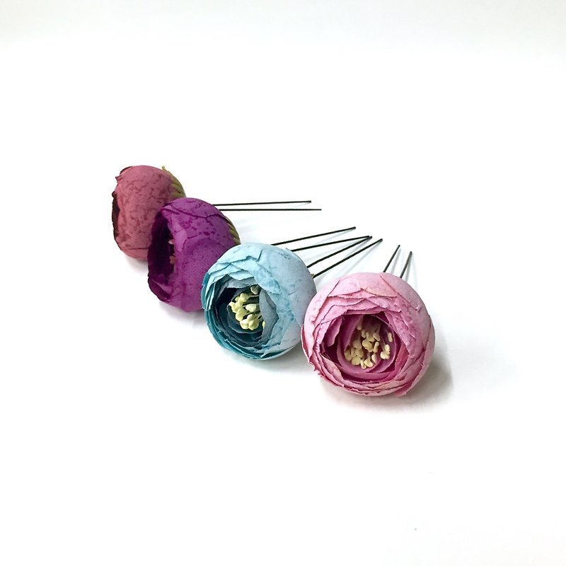 [場合]ディ夏サンウ。日本の椿のつぼみ。手作りのシルクフラワーヘアピン/ボブ/ヘアフォーク/花柄。ブライダルヘッドドレス/ヘアアクセサリーは、/和風の布の花着物 - ヘアアクセサリー - シルク・絹 ピンク