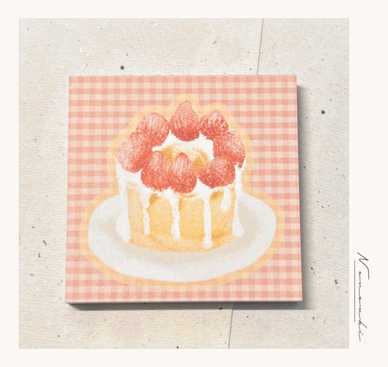 Strawberry Cake Mini Memo Pad - 50 Sheets - กระดาษโน้ต - กระดาษ 