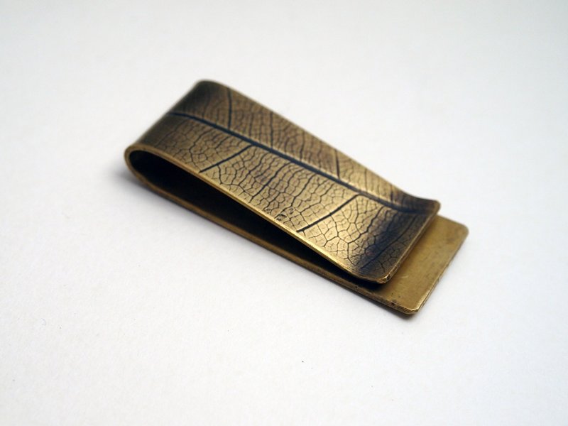 Plant Series  #a291 Leaf money clip - Card Holders & Cases - Copper & Brass Gold