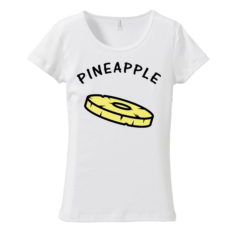 [レディースTシャツ] Pineapple - Tシャツ - コットン・麻 ホワイト