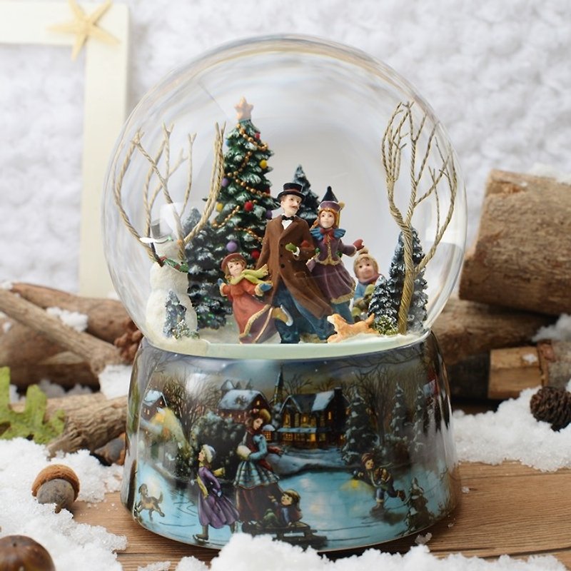 冰上樂園 聖誕禮物 交換禮物 聖誕水晶球音樂盒 - 裝飾/擺設  - 玻璃 