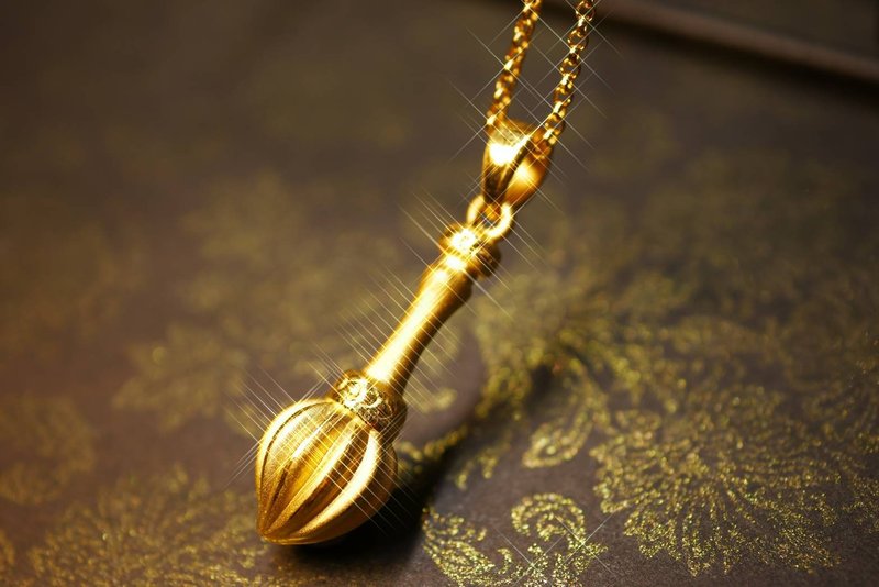 Gold Pendant-Champion Pen-Gold Pen-Wenchang Pen-Gold Pendant - Necklaces - 24K Gold Gold