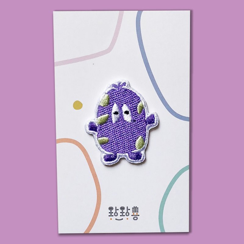 Childlike embroidery stickers potatoes - เข็มกลัด/พิน - งานปัก สีม่วง