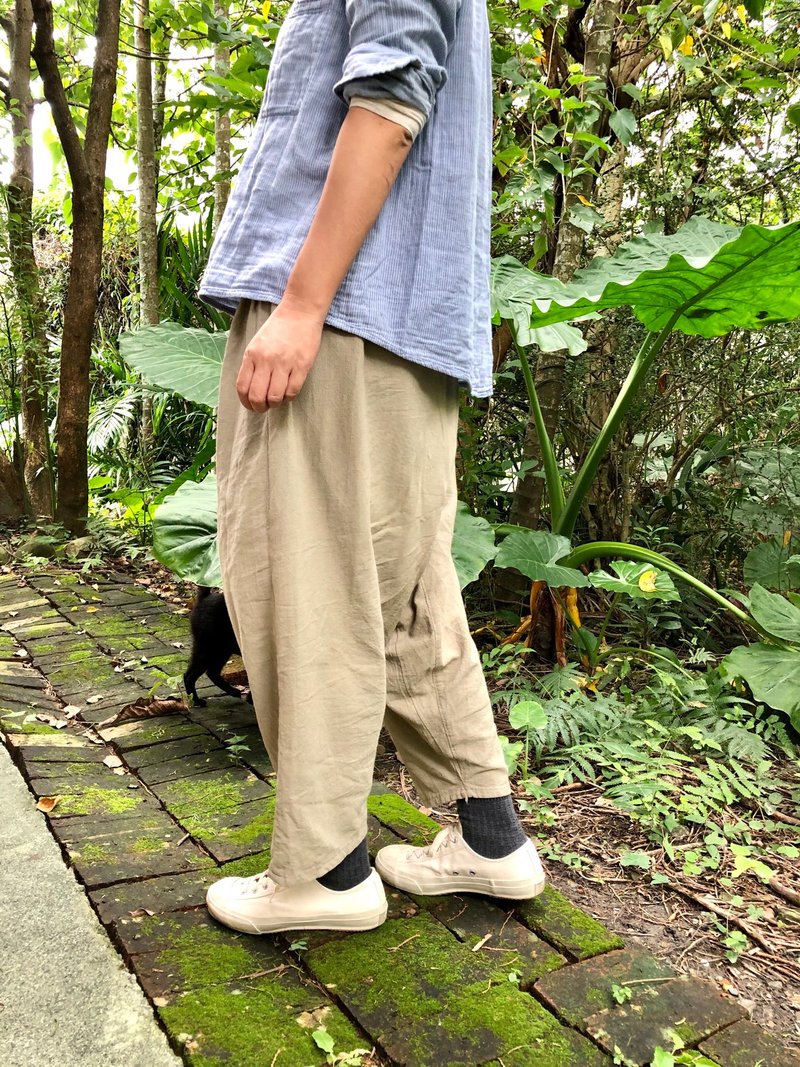 棉針織立體拼接球形褲 - 女長褲 - 棉．麻 多色