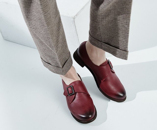 Oriental バーガンディ モンクストラップシューズ バーガンディ モンクストラップシューズ Oriental バーガンディ モンク