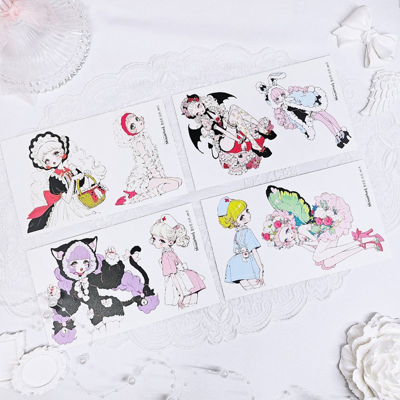 Halloween girl paper sticker - 貼紙 - 紙 