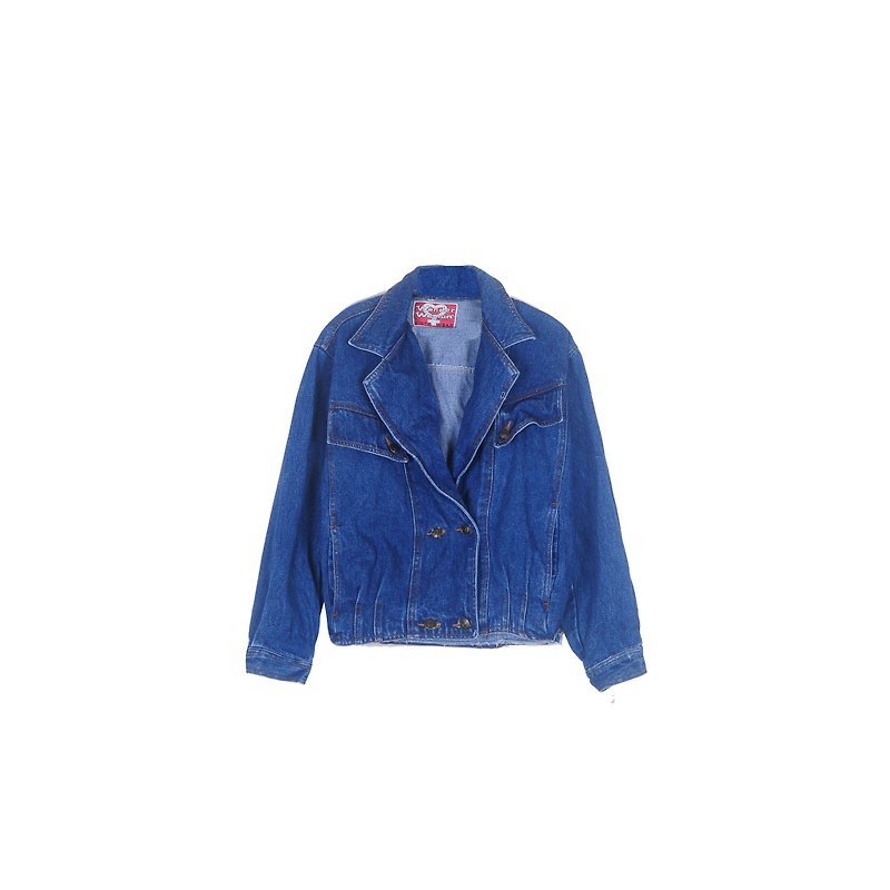 [Knight] egg plant vintage girl vintage denim jacket - Women's Casual & Functional Jackets - Cotton & Hemp Blue