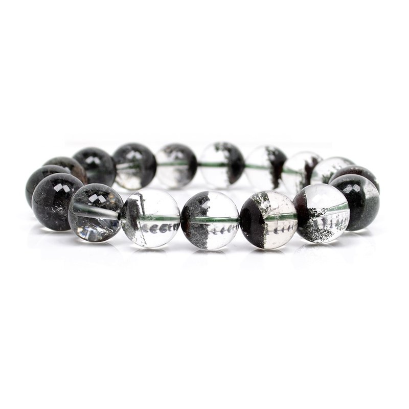 【正佳珠寶】綠幽靈 頂級聚寶盆綠幽靈 12mm 正財開運水晶 - 手鍊/手環 - 水晶 多色