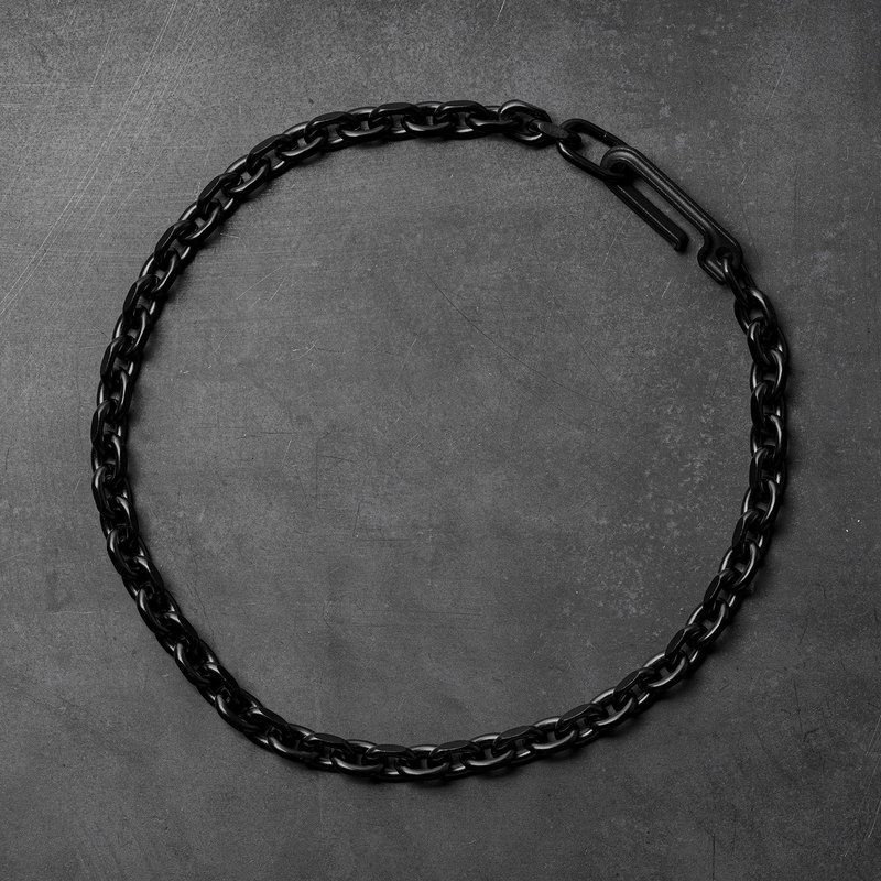 FRAMEWORK_CHAIN NECKLACE_RAW BLACK - สร้อยคอ - สแตนเลส สีดำ