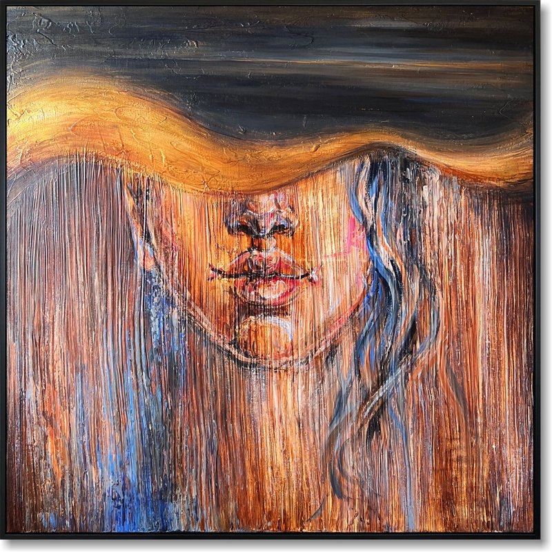 Abstract Face Painting Figurative Art Paintings On Canvas Woman Painting - 壁貼/牆壁裝飾 - 壓克力 多色