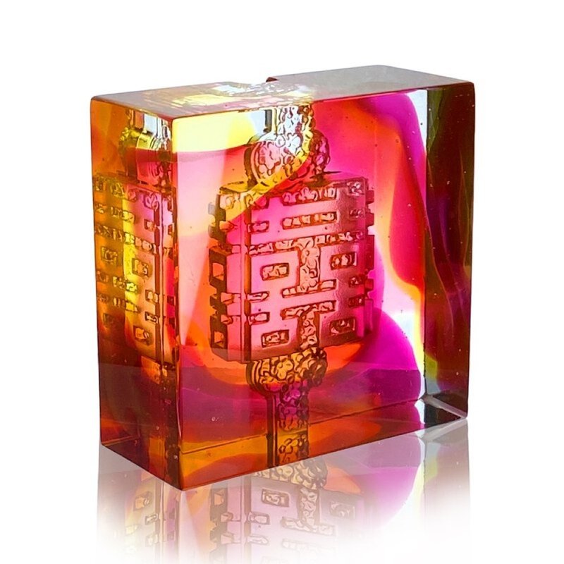 琉璃工房 LIULI   喜結喜印 - 擺飾/家飾品 - 琉璃 紅色