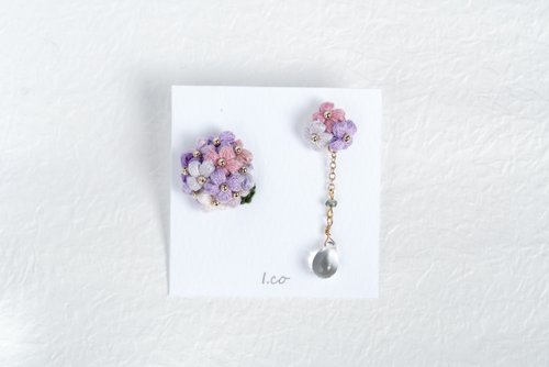 紫陽花のピアス/イヤリング - ショップ I.co ピアス・イヤリング