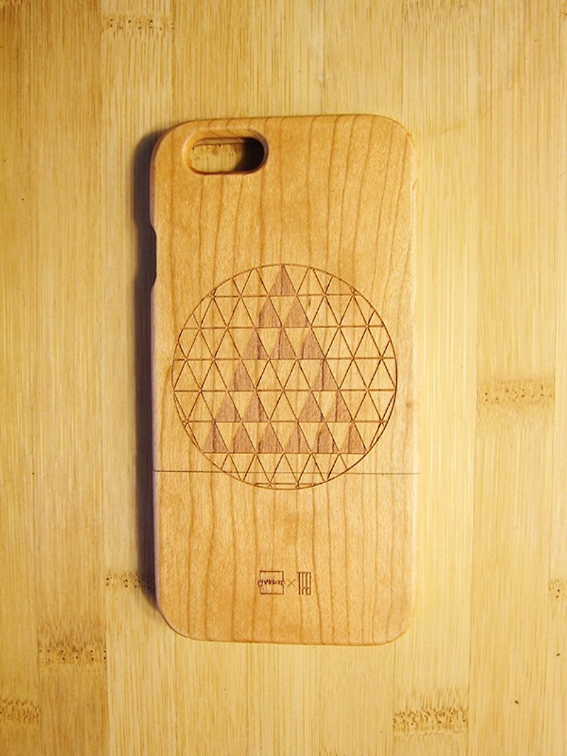 Chainloop x TAB Woody Phone Case Laser Engraving Geometric Wood IPhone6 / 6S - Phone Cases - Wood 
