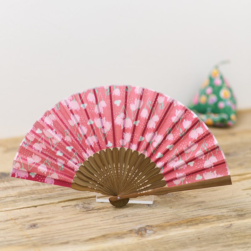 momode Japanese fan red - Fans - Cotton & Hemp Red