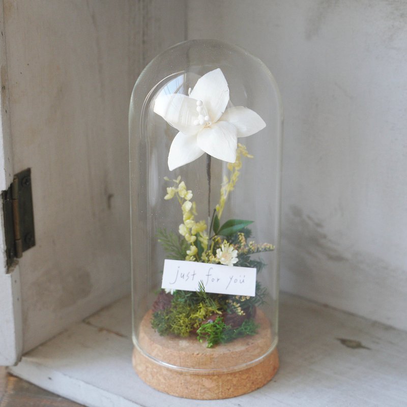 【DIY材料包】谷中的百合花玻璃座 / 附簡易說明書電子檔 - 花藝/盆栽/植栽 - 植物．花 