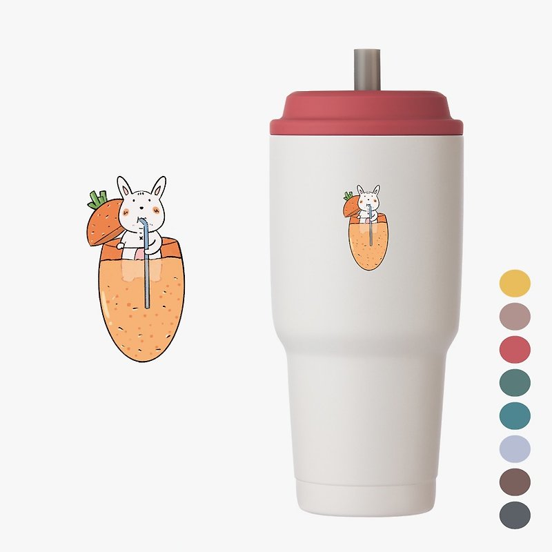 YCCT Quick Suction Cup 2nd Generation 900ml - Rabbit - Instant straw environmentally friendly beverage cup/ice-preserving thermos cup - กระบอกน้ำร้อน - สแตนเลส หลากหลายสี