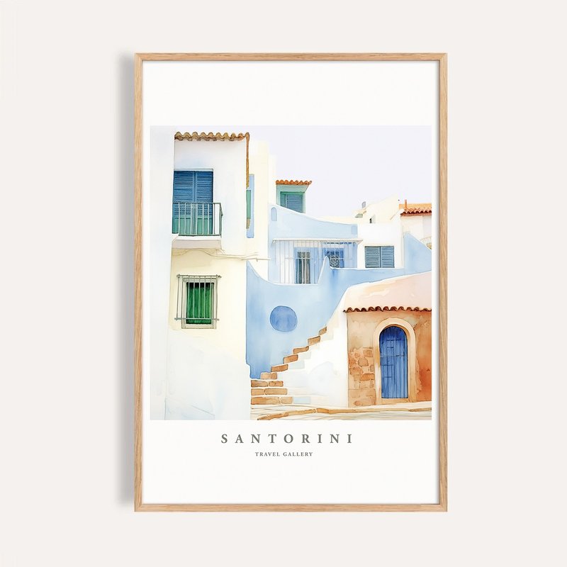 聖托里尼之晨 Santorini Morning / 旅行建築插畫海報 掛畫 - 海報/掛畫/掛布 - 紙 