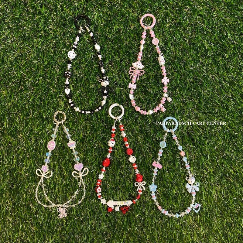 Metal bead fine mobile phone chain/designer style/Taiwan handmade original [Group 1] - Phone Accessories - Other Metals 