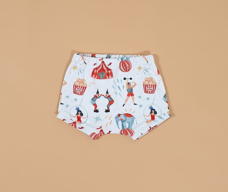 Circus baby shorts, baby boy shorts, baby girl shorts, kids shorts, shorts - 男/女童長褲/短褲 - 棉．麻 多色