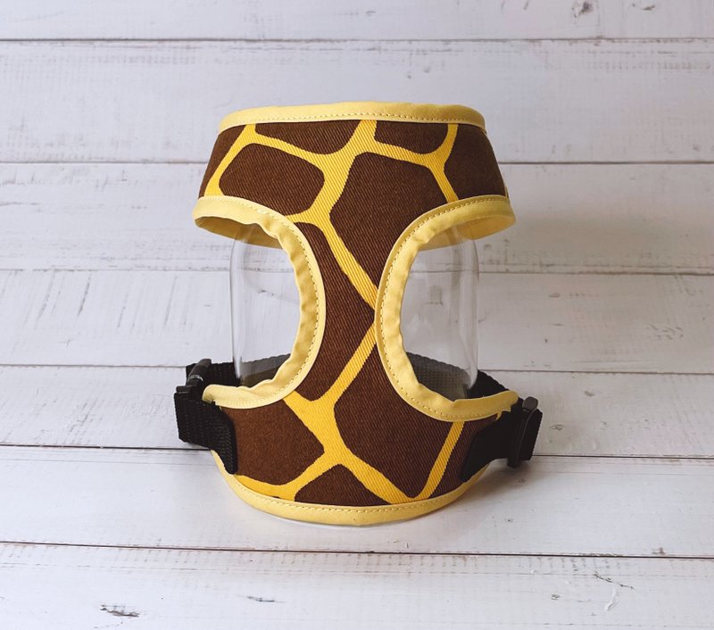 キリン柄ハーネス - 項圈/牽繩 - 棉．麻 黃色